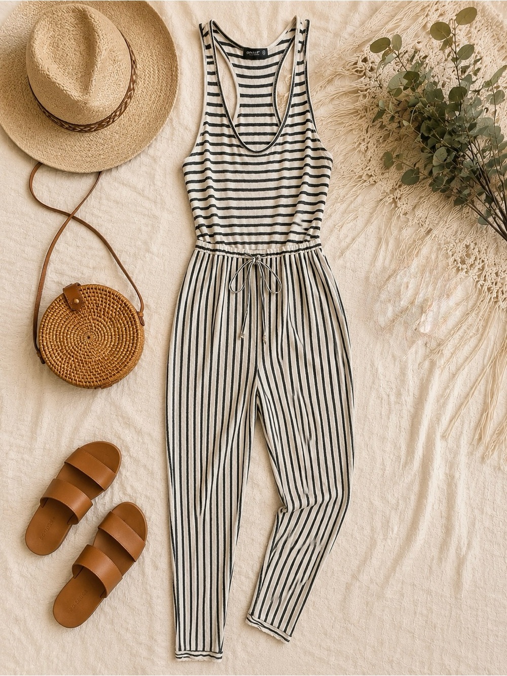 Coastal Striped Jumpsuit w/ Pockets
